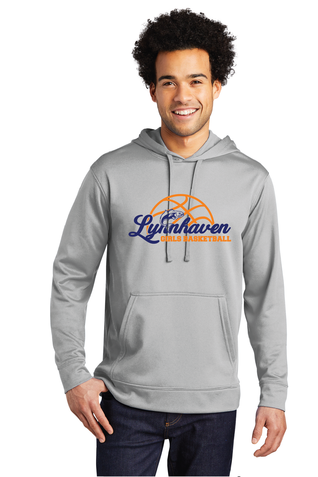 Performance Fleece Pullover Hooded Sweatshirt / Silver / Lynnhaven Middle School Boys Basketball