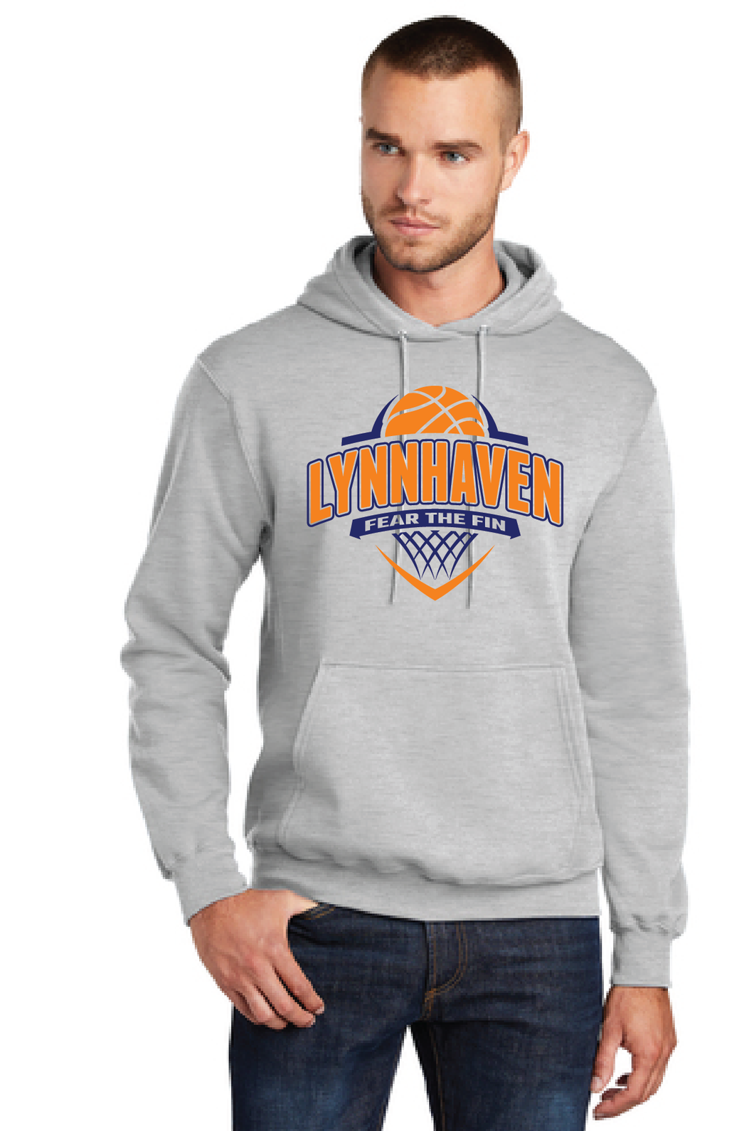 Fleece Hooded Sweatshirt / Athletic Heather / Lynnhaven Middle School Girls Basketball