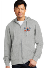 Fleece Full Zip Pullover Hooded Sweatshirt / Heathered Grey / Maury High School Lacrosse