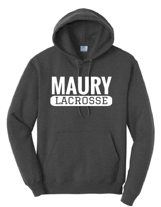 Core Fleece Pullover Hooded Sweatshirt / Dark Heather Grey / Maury High School Lacrosse
