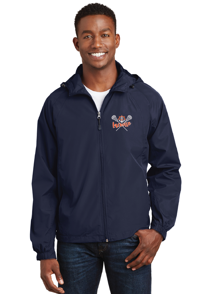 Hooded Raglan Jacket / Navy / Maury High School Lacrosse