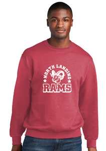 Core Fleece Crewneck Sweatshirt (Youth & Adult) / Heather Red / North Landing Elementary School