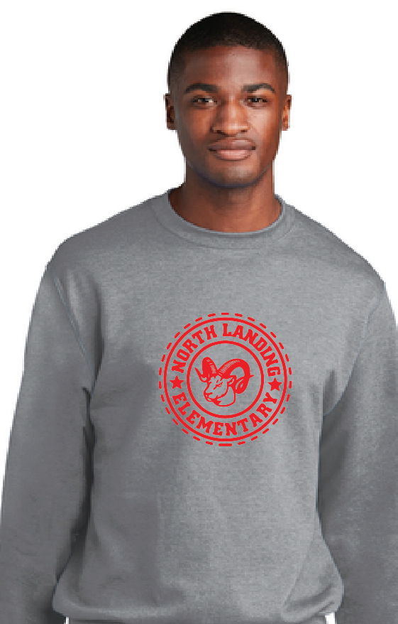 Core Fleece Crewneck Sweatshirt (Youth & Adult) / Athletic Heather / North Landing Elementary School