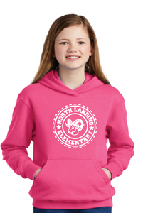 Fleece Pullover Hooded Sweatshirt (Youth & Adult) / Neon Pink / North Landing Elementary School