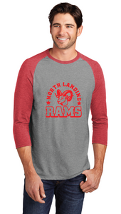 Perfect Triblend 3/4-Sleeve Raglan / Grey Red / North Landing Elementary School