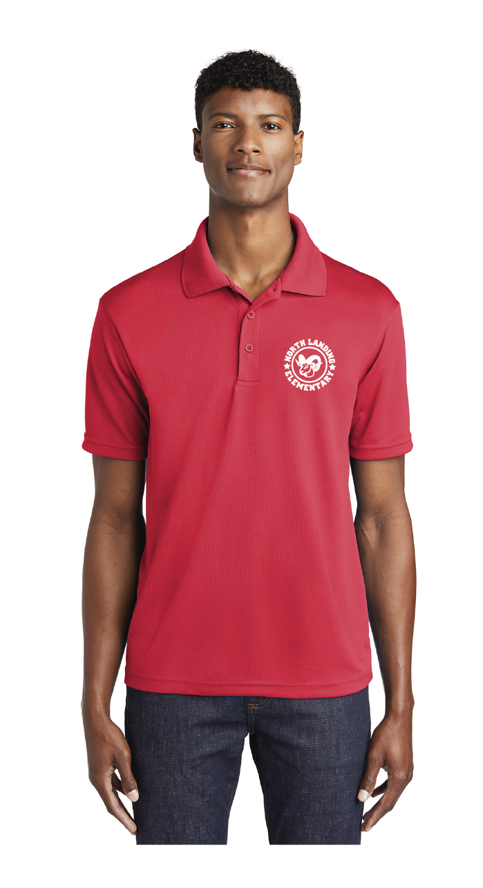 PosiCharge RacerMesh Polo / True Red / North Landing Elementary School Staff