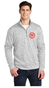 Electric Heather Fleece 1/4-Zip Pullover / Silver Electric / North Landing Elementary School Staff