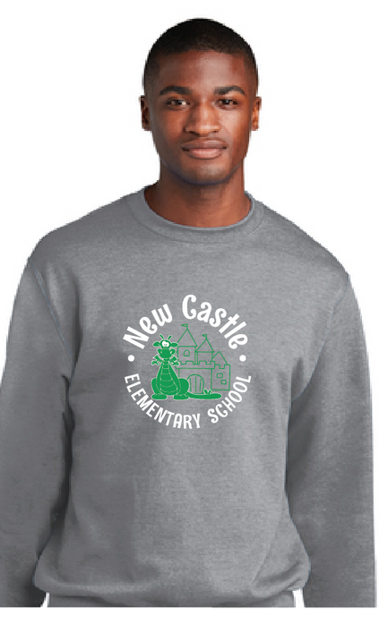 Core Fleece Crewneck Sweatshirt (Youth & Adult) / Athletic Heather / New Castle Elementary School