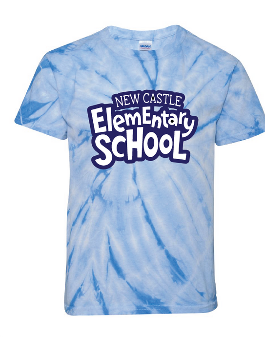 Cyclone Pinwheel Tie-Dyed T-Shirt (Youth & Adult) / Royal / New Castle Elementary School