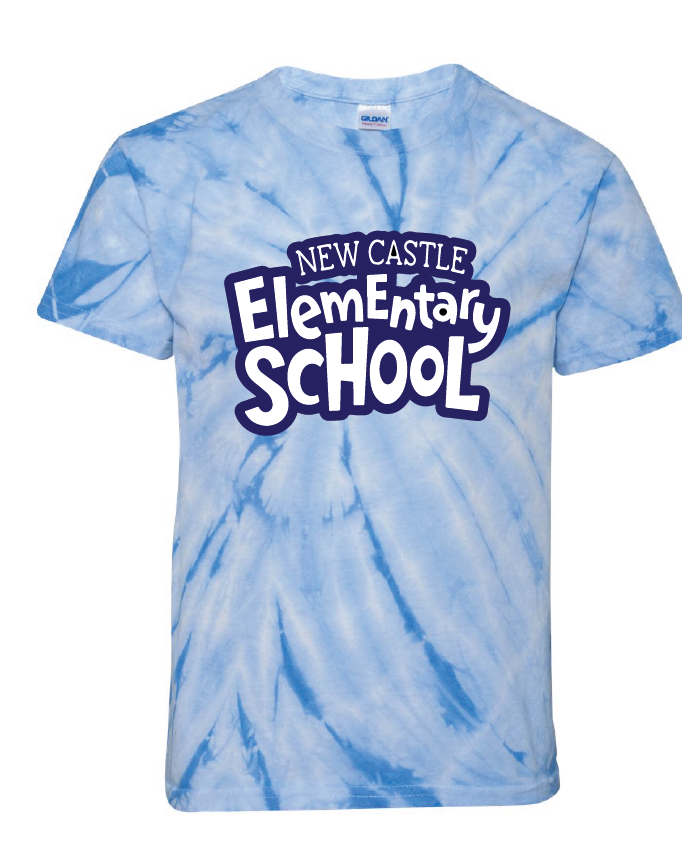 Cyclone Pinwheel Tie-Dyed T-Shirt (Youth & Adult) / Royal / New Castle Elementary School