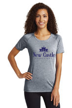 Ladies Tri-Blend Wicking Scoop Neck Raglan Tee / Navy Heather / New Castle Elementary School Staff