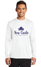 Long Sleeve Performance Tee / White / New Castle Elementary School Staff