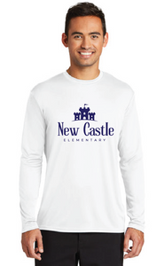 Long Sleeve Performance Tee / White / New Castle Elementary School Staff