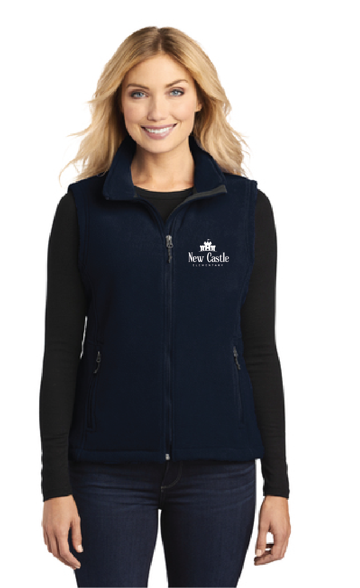 Ladies Value Fleece Vest / Navy / New Castle Elementary School Staff