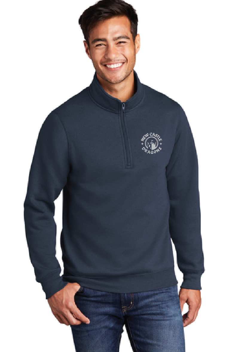 Core Fleece 1/4-Zip Pullover Sweatshirt / Navy / New Castle Elementary School Staff