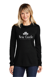 Tri-Blend Wicking Long Sleeve Hoodie / Black / New Castle Elementary School Staff