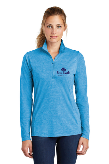 Tri-Blend Wicking 1/4-Zip Pullover / Pond Blue Heather / New Castle Elementary School Staff