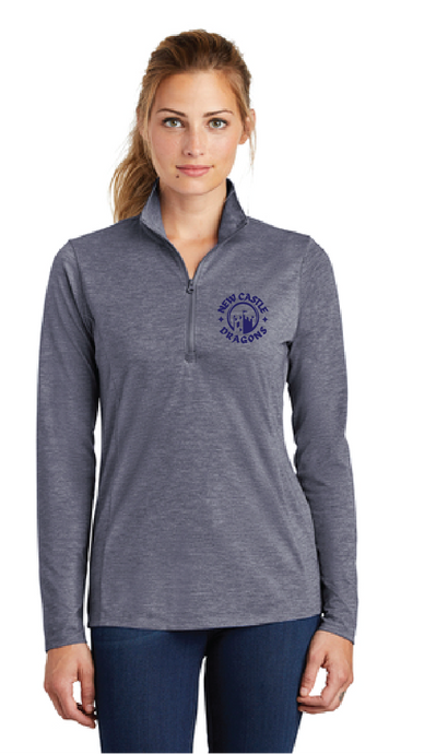 Tri-Blend Wicking 1/4-Zip Pullover / Navy Heather / New Castle Elementary School Staff