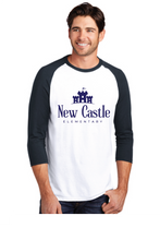 Perfect Tri 3/4-Sleeve Raglan / White Navy / New Castle Elementary School Staff