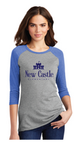 Women’s Perfect Tri 3/4-Sleeve Raglan / Royal Frost / New Castle Elementary School Staff