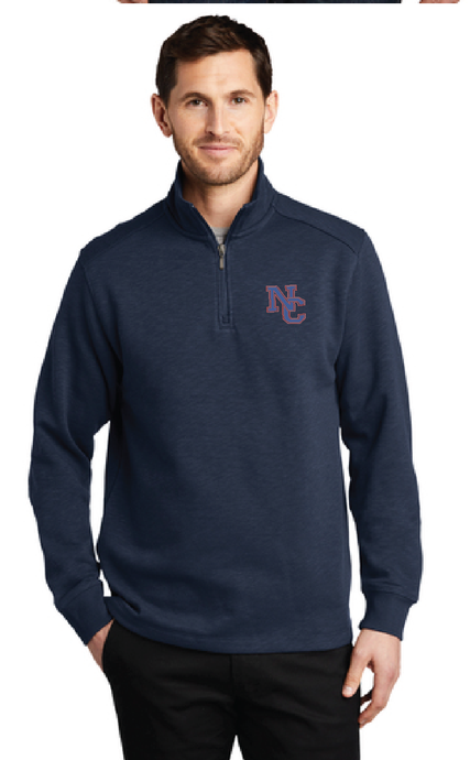 Slub Fleece 1/4-Zip Pullover / Slate Grey / Norfolk Collegiate Soccer