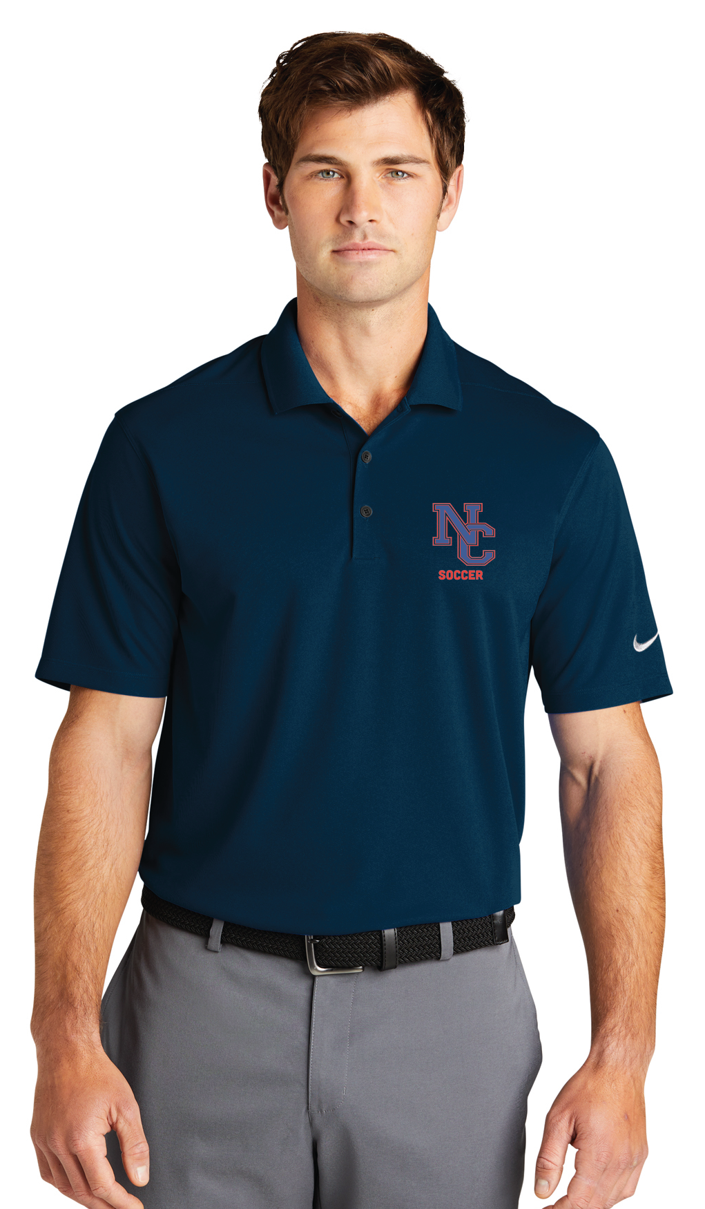 Nike Dri-FIT Micro Pique Polo / Navy / Norfolk Collegiate Soccer