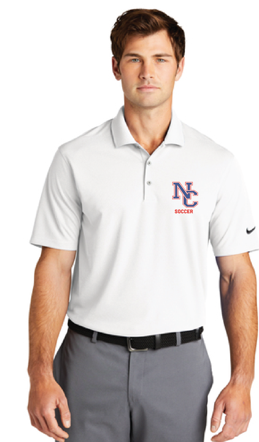 Nike Dri-FIT Micro Pique Polo / White / Norfolk Collegiate Soccer