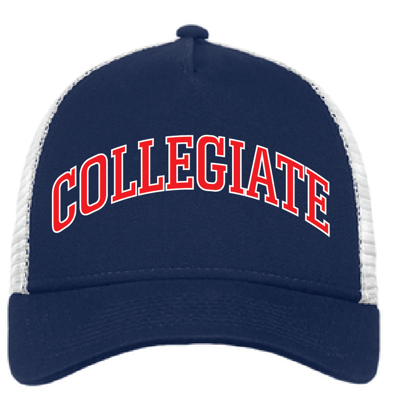 Snapback Trucker Cap / Deep Navy/ White / Norfolk Collegiate Soccer