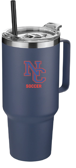 40oz Stainless Steel Tumbler / Navy / Norfolk Collegiate Soccer