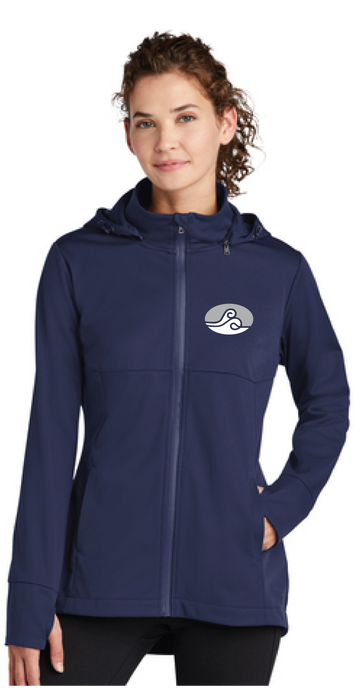 Ladies Hooded Soft Shell Jacket / Navy / Old Donation School Staff