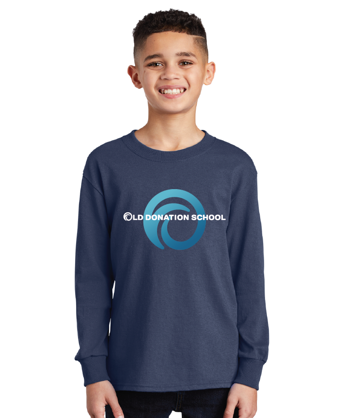 Long Sleeve Core Cotton Tee (Youth & Adult) / Navy / Old Donation School