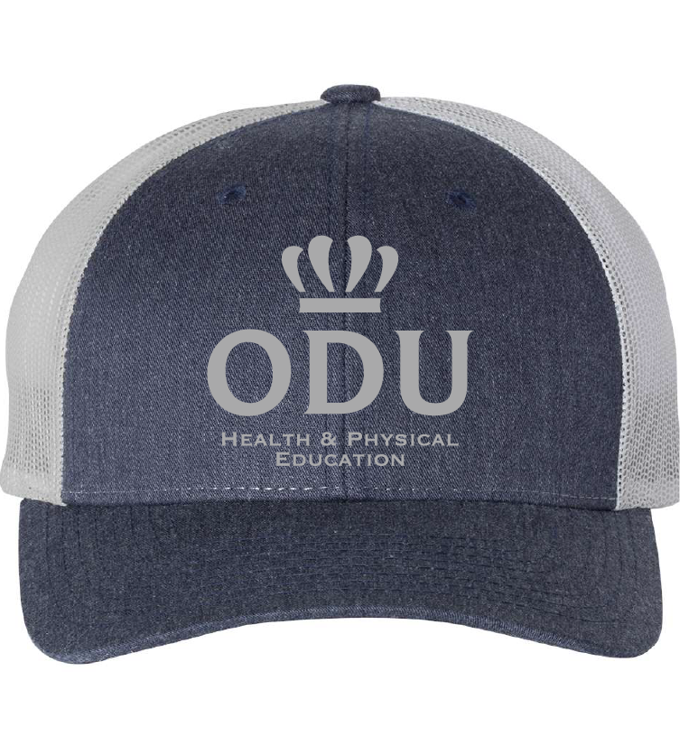 Snapback Trucker Cap / Navy/Silver / ODU Health & PE