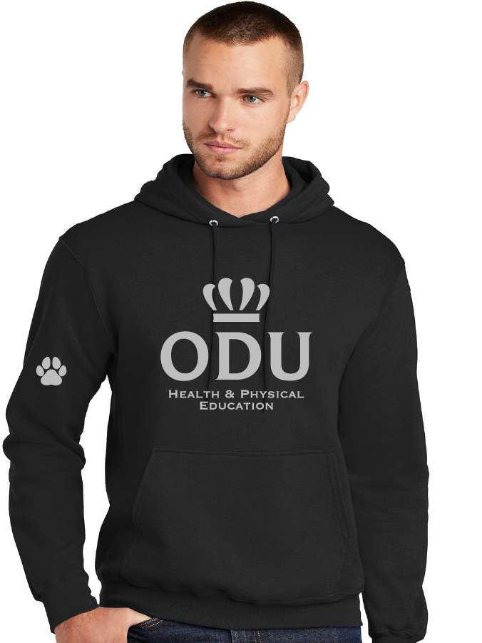 Core Fleece Pullover Hooded Sweatshirt (Youth & Adult) / Black / ODU Health & PE