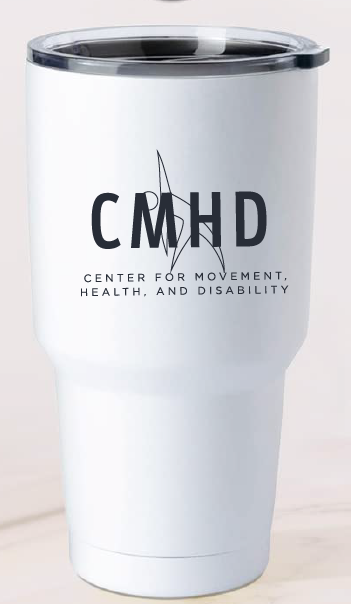 30oz Stainless Steel Tumbler / White / Center for Movement, Health, & Disability