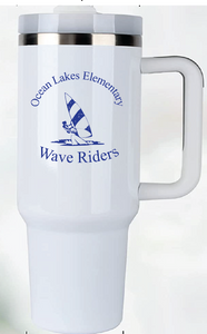 40oz Stainless Steel Tumbler / White / Ocean Lakes Elementary School