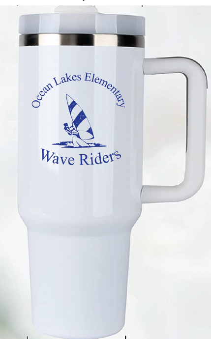 40oz Stainless Steel Tumbler / White / Ocean Lakes Elementary School