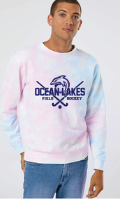 Midweight Tie-Dyed Sweatshirt / Tie Dye Cotton Candy / Ocean Lakes Field Hockey