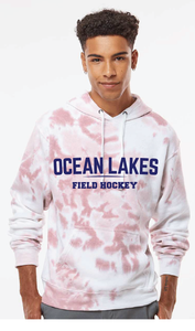Tie-Dye Fleece Hooded Sweatshirt / Red / Ocean Lakes Field Hockey