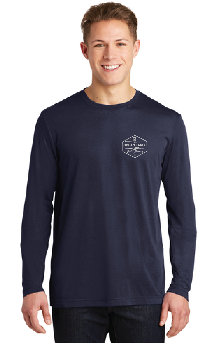 Long Sleeve Cotton Touch Tee / Navy / Ocean Lakes Field Hockey