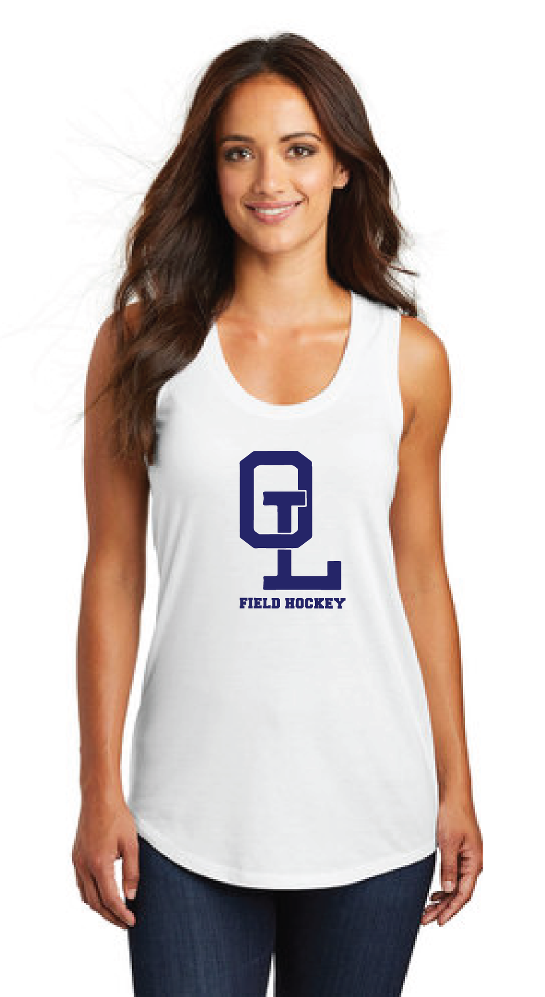 Women’s Triblend Racerback Tank / White / Ocean Lakes High School Field Hockey