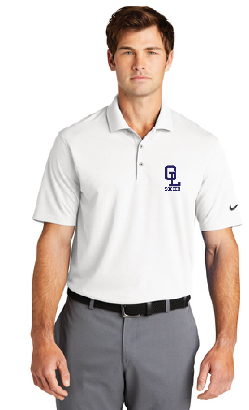 Nike Dri-FIT Micro Pique Polo / White / Ocean Lakes High School Soccer