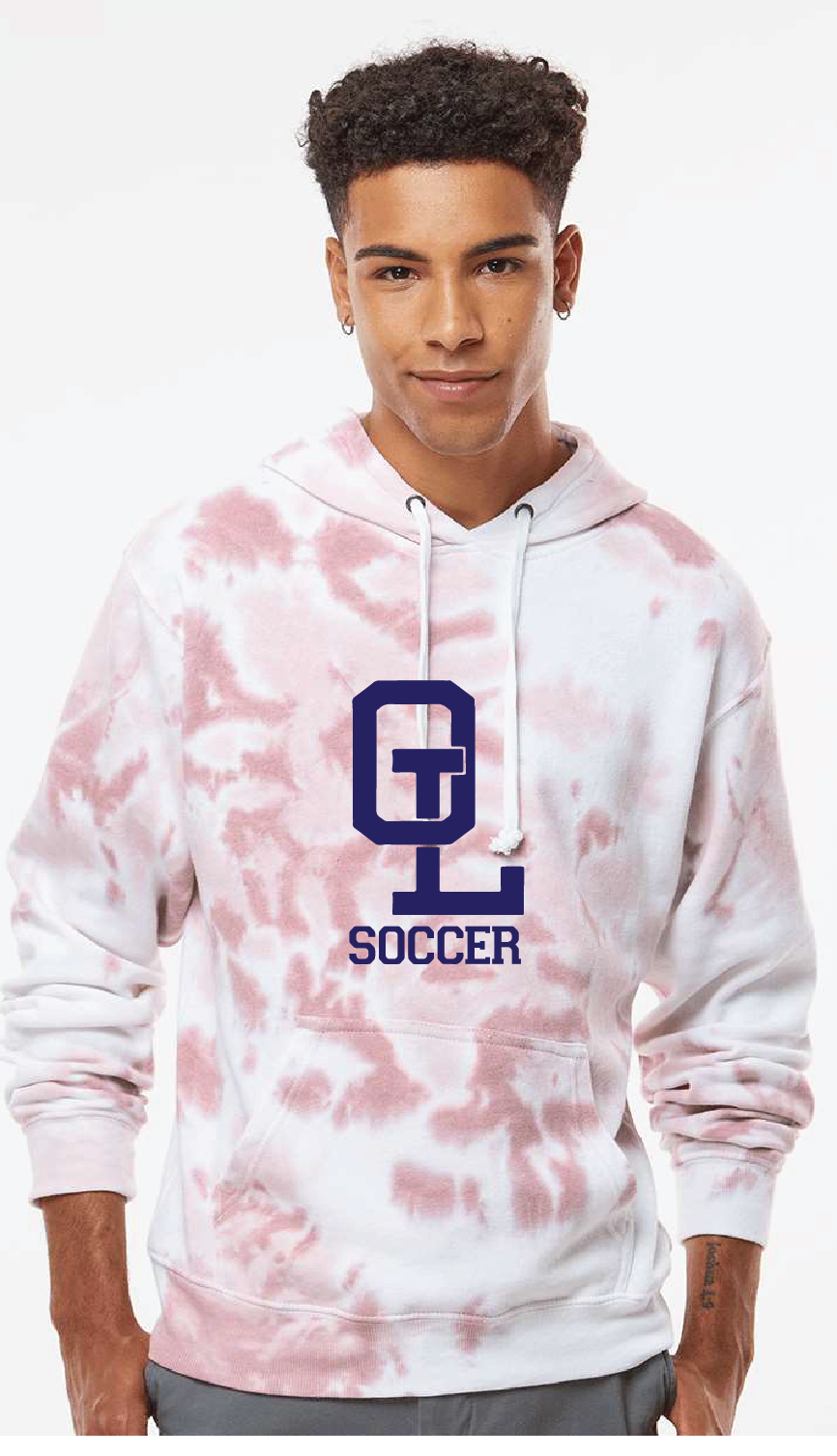 Tie-Dye Fleece Hooded Sweatshirt / Red / Ocean Lakes High School Soccer
