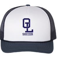 Foam Trucker Cap / White/Navy / Ocean Lakes High School Soccer