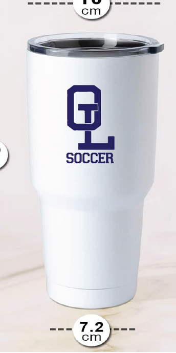 32oz Stainless Steel Tumbler / White / Ocean Lakes High School Soccer