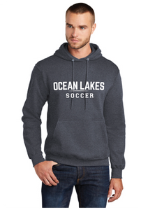 Core Fleece Pullover Hooded Sweatshirt / Heather Navy / Ocean Lakes High School Soccer