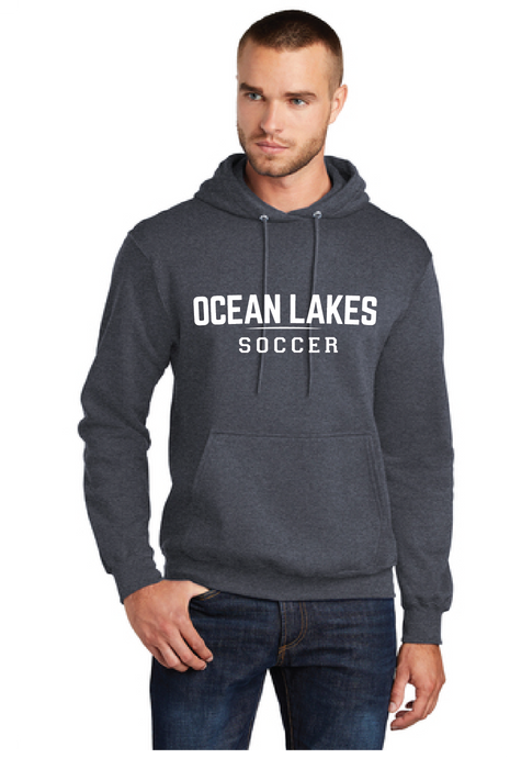 Core Fleece Pullover Hooded Sweatshirt / Heather Navy / Ocean Lakes High School Soccer