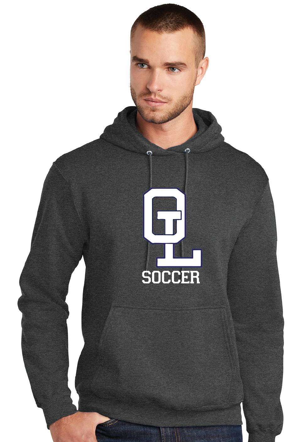 Core Fleece Pullover Hooded Sweatshirt / Charcoal / Ocean Lakes High School Soccer