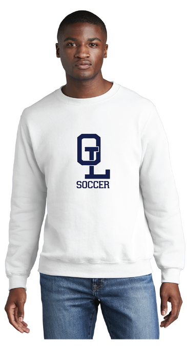 Fleece Crewneck Sweatshirt / White / Ocean Lakes High School Soccer