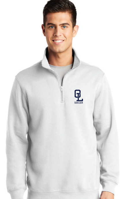 1/4-Zip Sweatshirt / White / Ocean Lakes High School Soccer