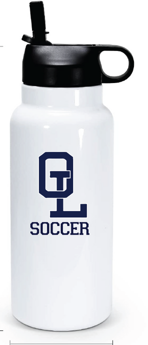32oz Stainless Steel Water Bottle / White / Ocean Lakes High School Soccer
